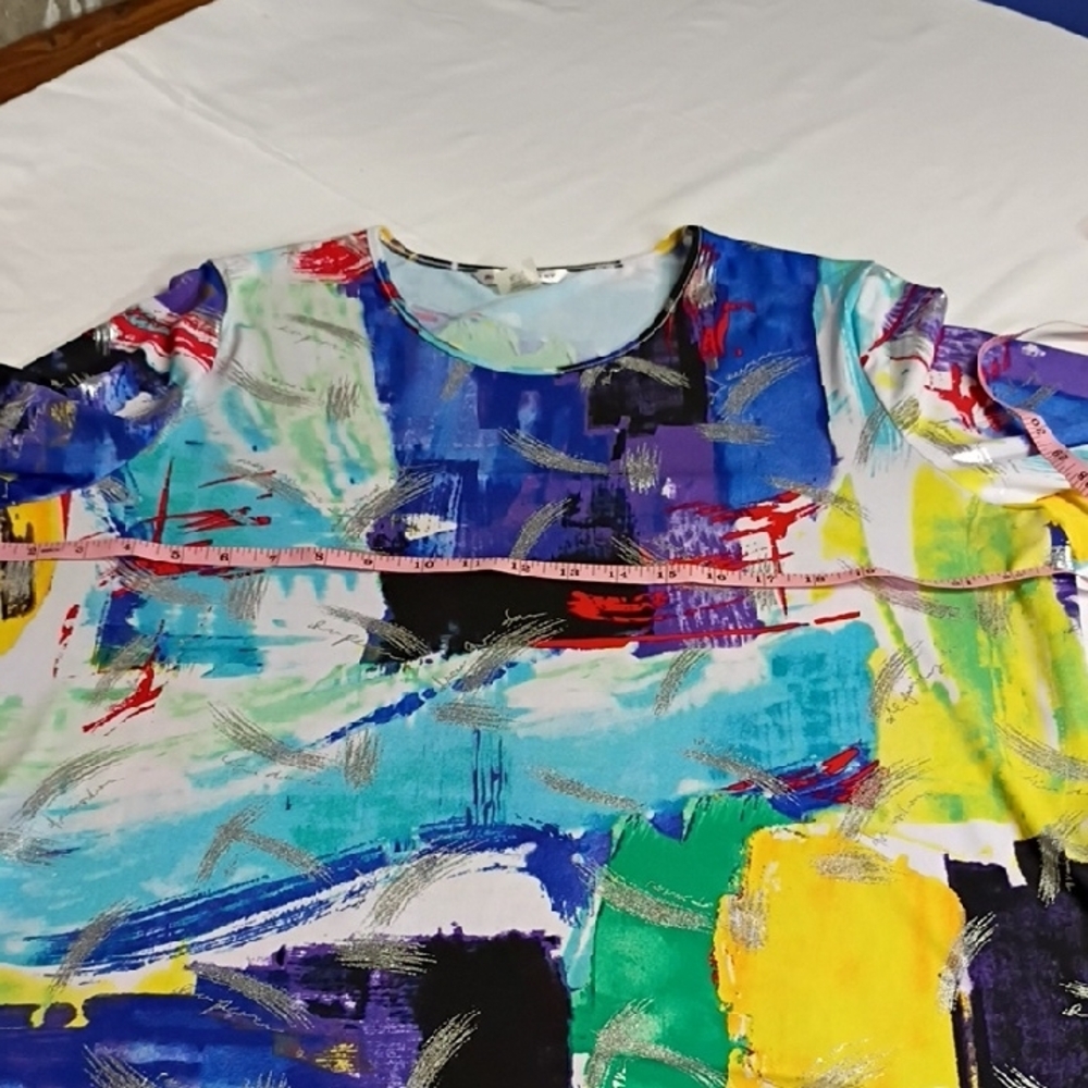 Allison Daley Abstract Art Print Multicolored Pattern, Lightweight Longsleeve XL - Picture 8 of 13